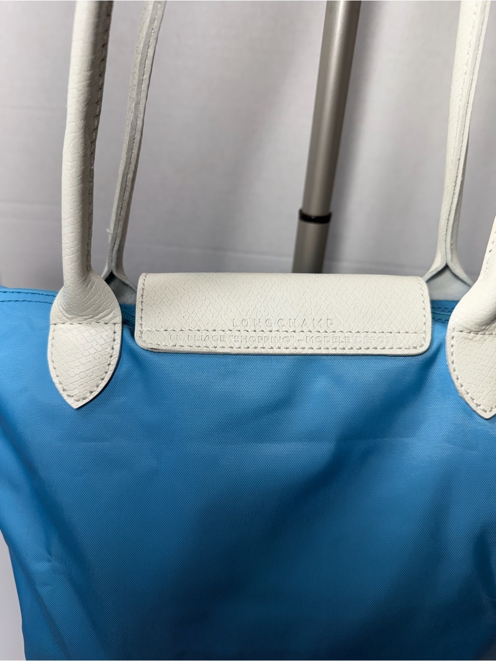 Longchamp X Sarah Morris Le Pliage Bag Limited edition 2014 sky blue - Picture 5 of 8